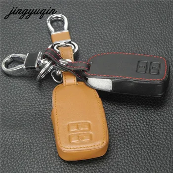 

jingyuqin Keyless Smart Remote Key Case Fob 2 Button for Toyota Camry Avalon Avalon RAV4 Land Cruiser New Leather Cover