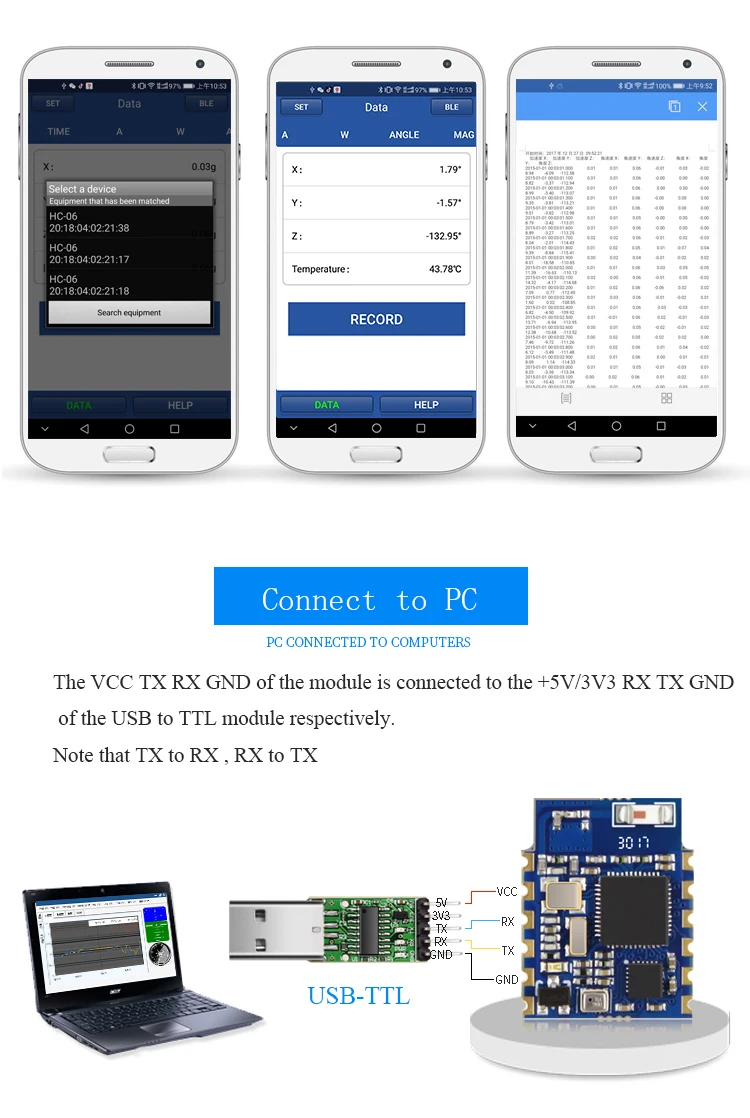 Bluetooth Инклинометр WT901BLE MPU9250 акселерометр+ гироскоп+ магнитометр, низкое потребление Ble4.0, Совместимость с IOS/Android/PC