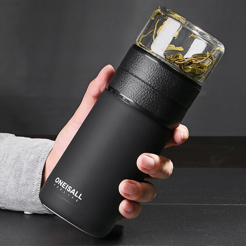 

ONE Office Vacuum Cup 600ml Insulated Thermose With Infuser Cup For Tea Stainless Steel Coffee Thermos Chinese Tea Cup For Men