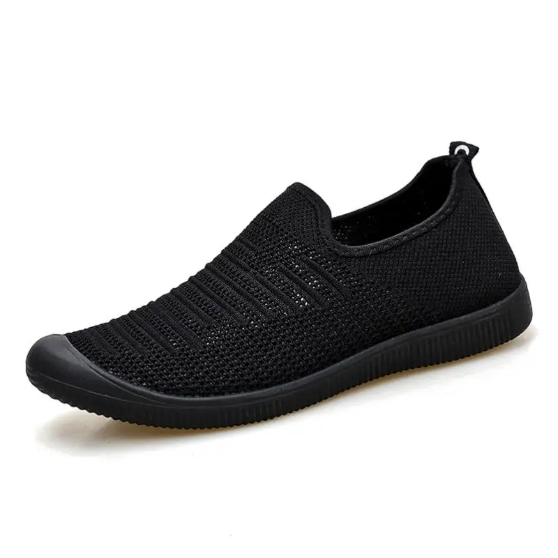 BVNOBET/Мужская обувь; летние мужские кроссовки с дышащей сеткой; обувь без шнуровки высокого качества; Мужская обувь; Zapatillas Deportivas Hombre - Цвет: 8802-Black