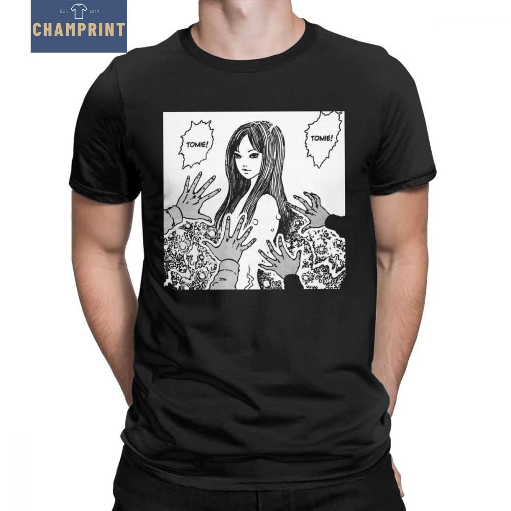 

Man's T Shirt Junji Ito Anime Manga Japan Horror Kawaii Creepy Cute Casual Short Sleeved Tee Shirt Purified Cotton T-Shirt