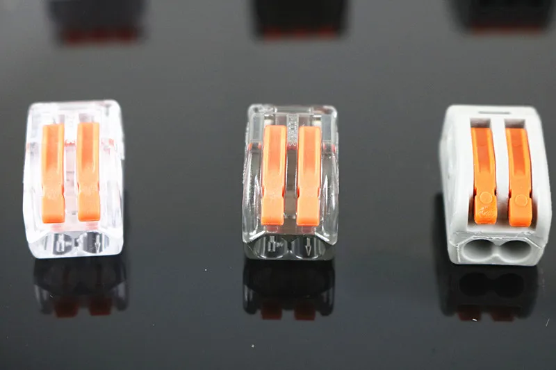 

(2/3/5/10pcs/lot) 222-412(PCT212) Universal Compact Wire Wiring Connector 2 pin Conductor Terminal Block With Lever 0.08-2.5mm