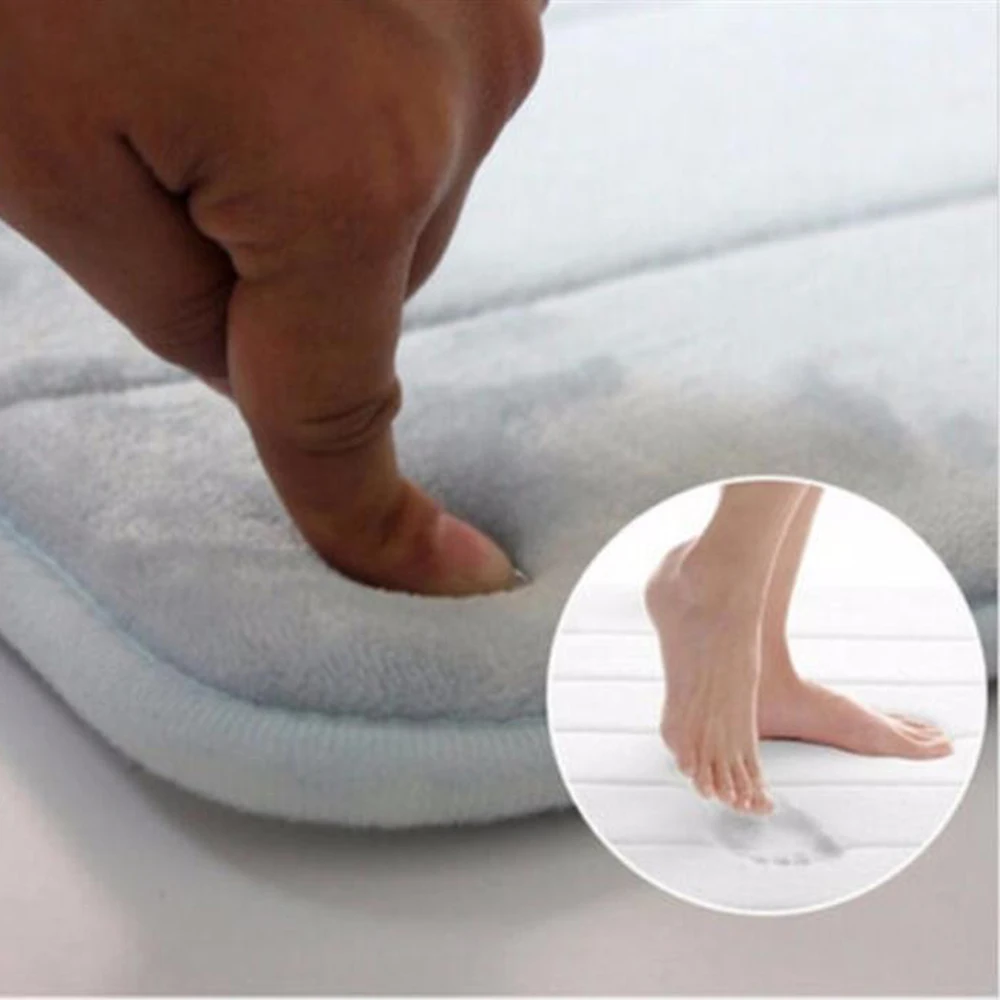 

40*60cm Dropshipping Bath Mat Bathroom Carpet Rug Coral Fleece Memory Foam Bathroom Mat Kitchen Door Floor Dropship