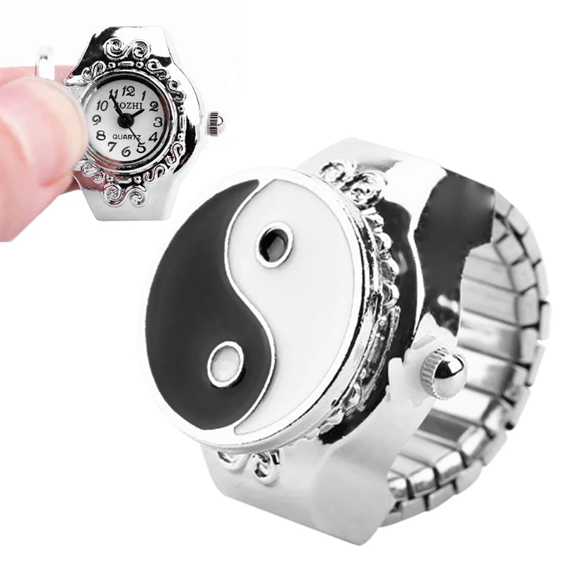 

JAVRICK Women Dial Quartz Analog Finger Ring Watch Elastic Gift Fashion Creative Steel