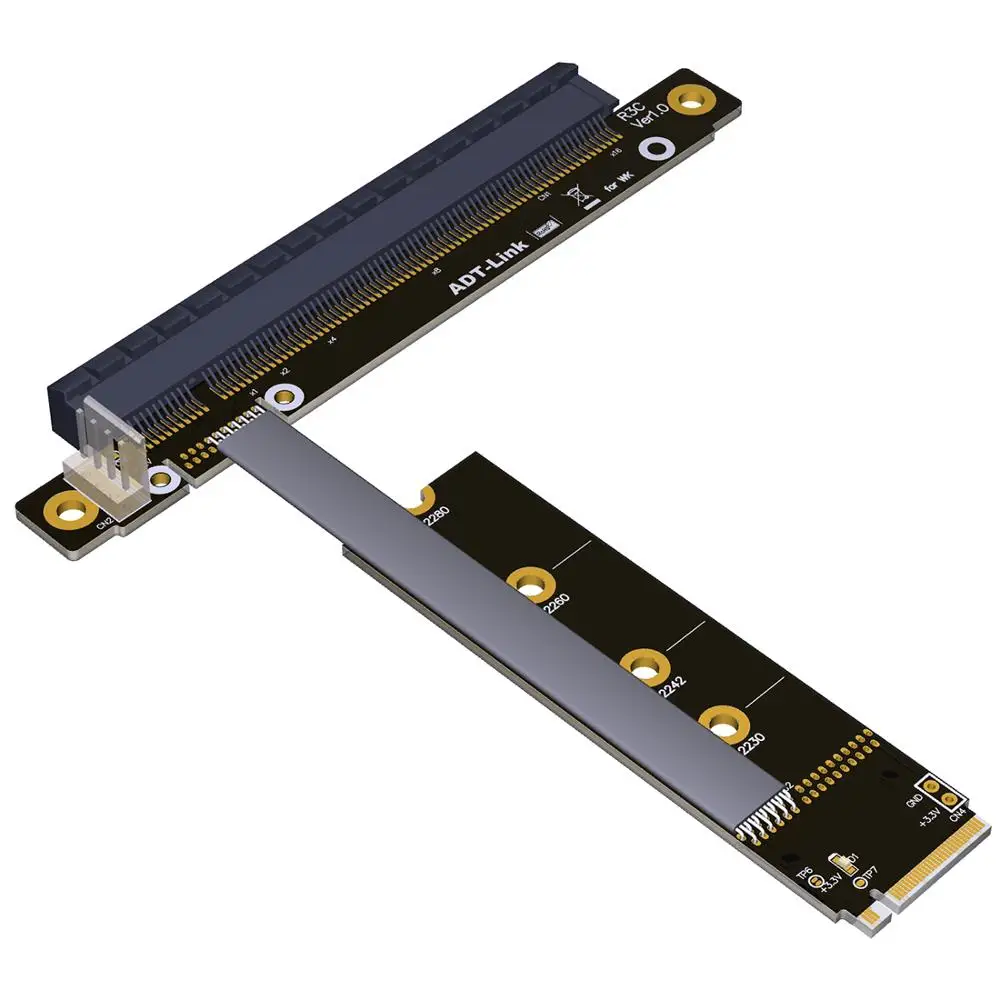 M.2 к удлинительному кабелю PCIe 16x поддержка X11050ti 1060ti 1080ti RX580 Riser Card x16 PCI e для NVIDIA AMD A N