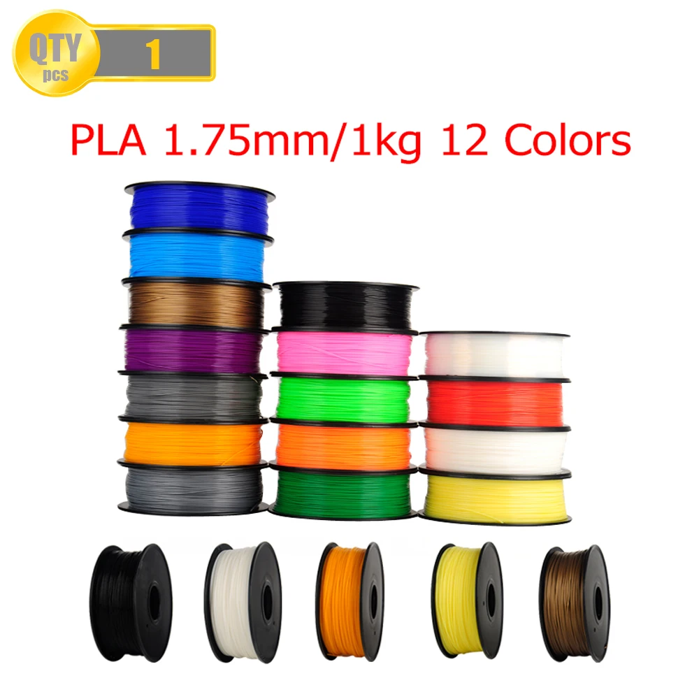 

PLA Filament 1kg/Roll1.75mm 3D Printer Filament for RepRap i3 3D Printer Machine Many Colors Optional US Warehouse Random Color