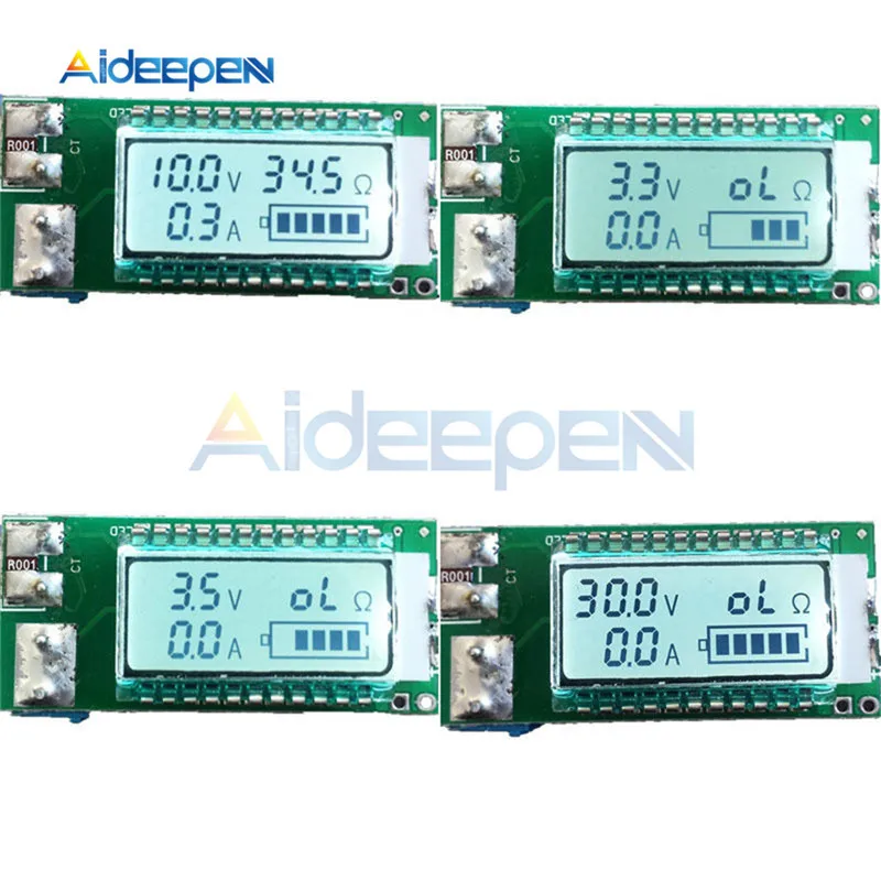 

18650 18350 26650 Lithium Battery Capacity Indicator Voltmeter Voltage Current LCD Digital Tester 2.8-30V For Test Power Bank