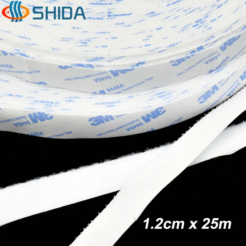 1/2" (1.2cm) Width 25Meters 3M Self Adhesive Hook and Loop Fastener