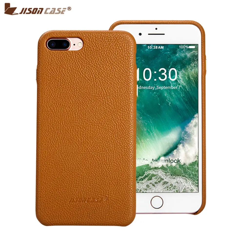 

Jisoncase Genuine Leather Case for iPhone 7 8 plus Luxury Protective Shell Fitted Cases for iPhone 5.5 inch Hard Back Cover