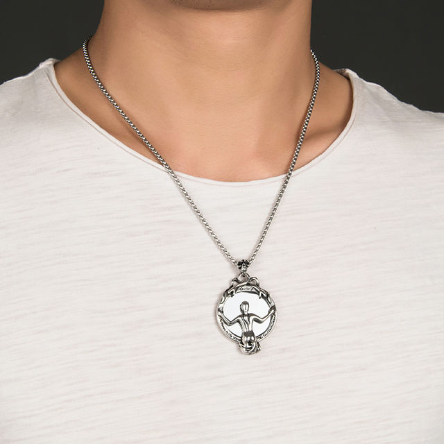 STAINLESS STEEL SKULL MIRROR NECKLACE