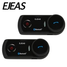 2pcs EJEAS E2 1200m Range Bluetooth 3.0 Full Duplex 4 Riders Handsfree Two-Way Motorcycle Helmet Headset Intercom Interphone