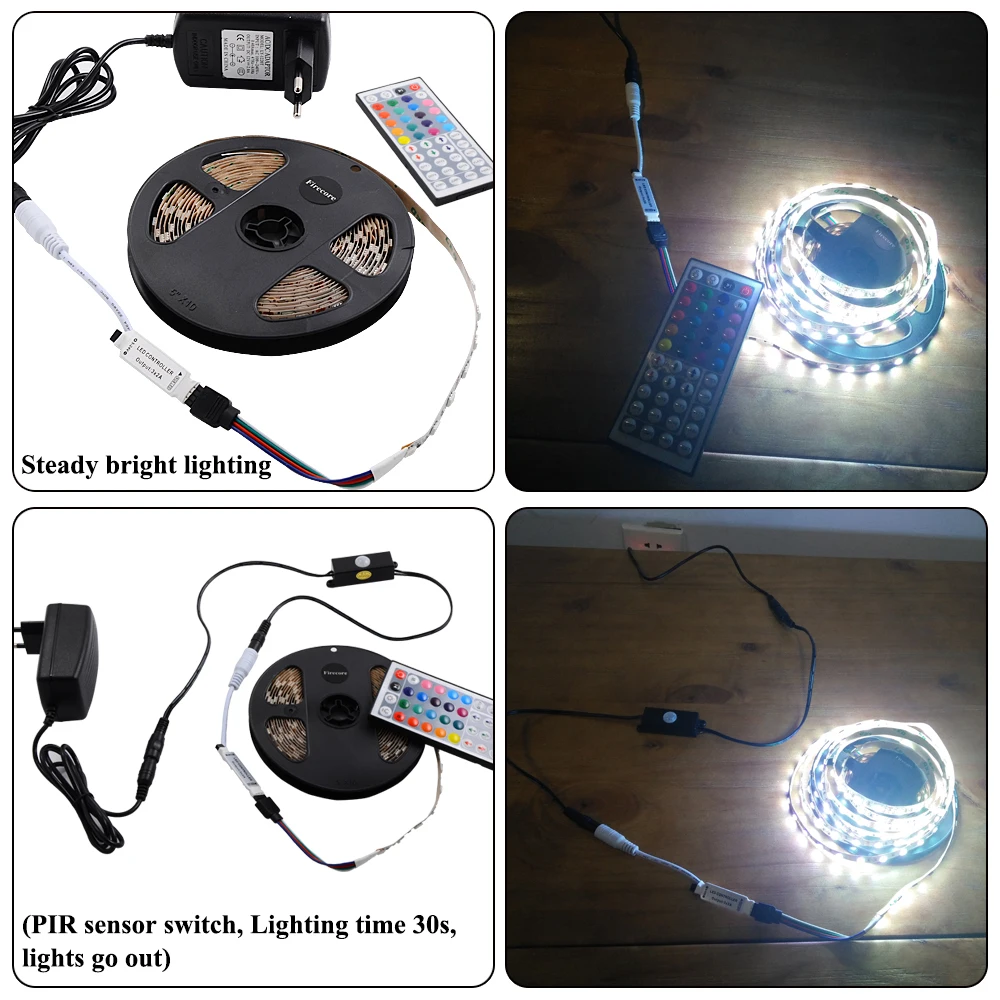 Firecore 5 м 5050 RGB Водонепроницаемые гибкие smd светодиодные полосы 150/300 светодиодов