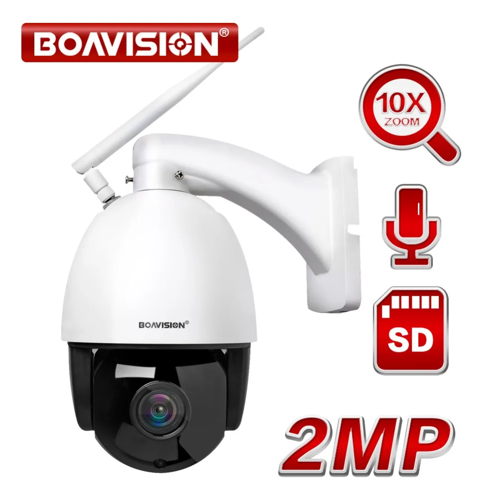 

10X Zoom WIFI PTZ IP Camera Outdoor Waterproof IP66 1080P 2MP Wireless CCTV Camera ONVIF 2 Way Audio Talk WI-FI Speed Dome Cam