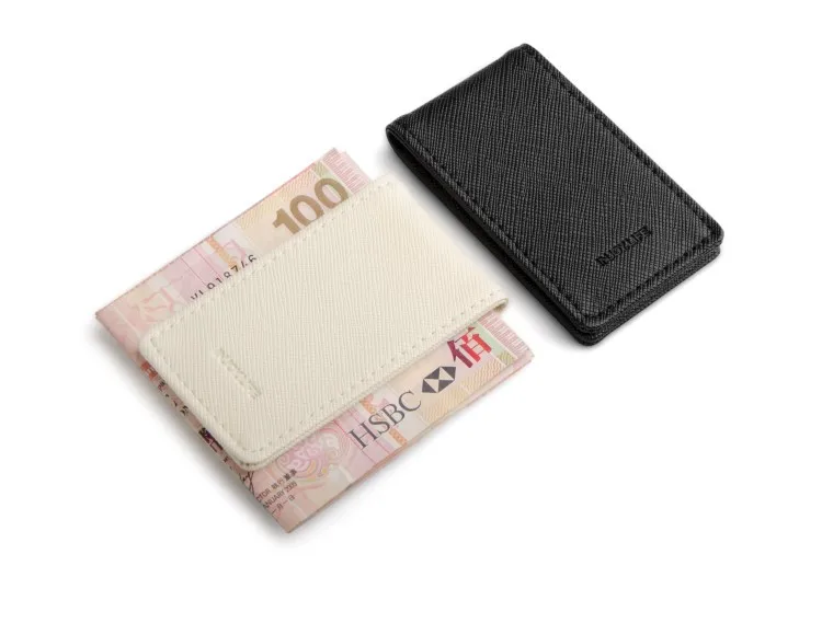 New Fashion Brand Genuine Leather Money Clip Purse Men Strong Magnetic High Quality Black Clip for Money Holder