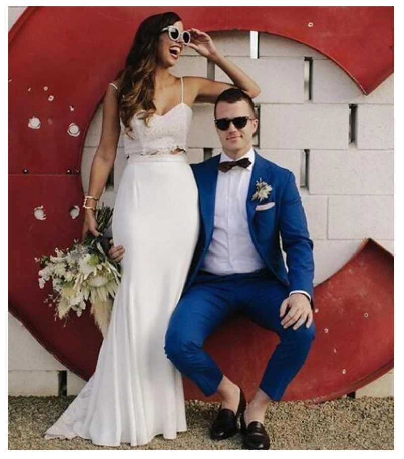 Vestido de novia свадебное платье в стиле бохо 2 шт. винтажное принцессы шифоновая юбка