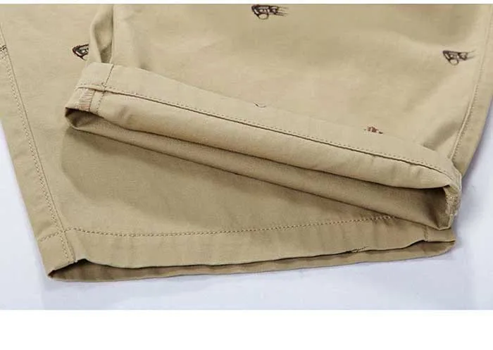 Мужские хлопковые шорты с карманами, прямые повседневные короткие пляжные шорты с принтом, большие размеры 30-40