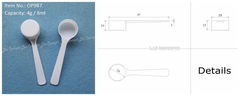 50 шт./лот пластиковая мерная ложка для еды 1 г 2 мл 1,2 г 2,5 мл 2,5 г 5 мл 4 г 8 мл 5 г 9 мл на выбор-белый цвет