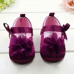 Модная Очень милая мягкая детская обувь принцессы с красным цветком для девочек, детская обувь, 3 размера на выбор