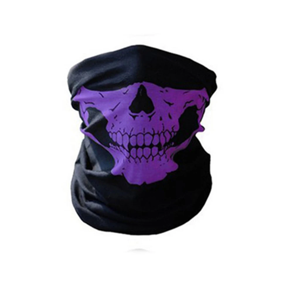 Unseamed Warmer Face Mask Multifunctional Motorcycle Riding Ski Mask Headband Skull Bandana Helmet Neck Face Mask Thermal Scarf - Цвет: Фиолетовый