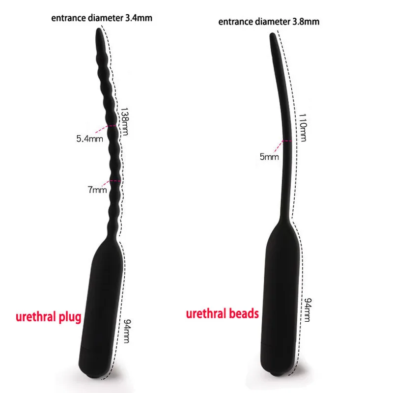 Silicone Urethral Sound Dilators Sounding Vibrator Penis Plug Urethral Beads Sex Toys For Men Masturbator Urethra Penis-Plugs