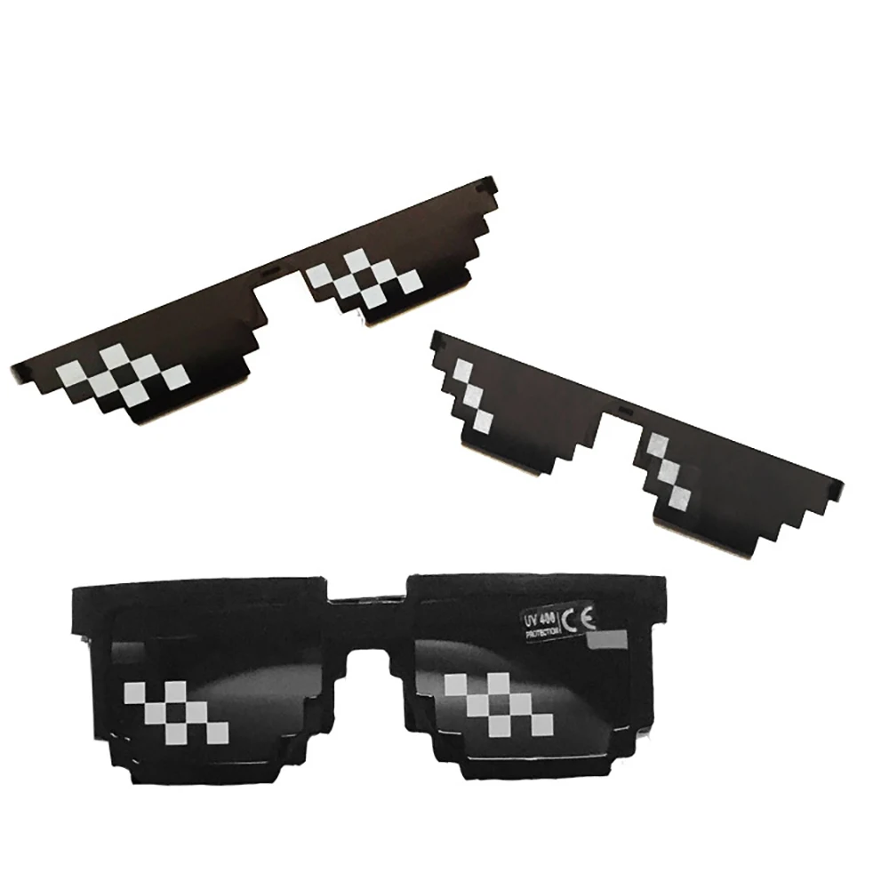 

Popular Around The World 2018 New8-bit Glasses Pixels Ink Mirror Funny Glasses Men's Women's Sunglasses Women Sunglass Thug Life