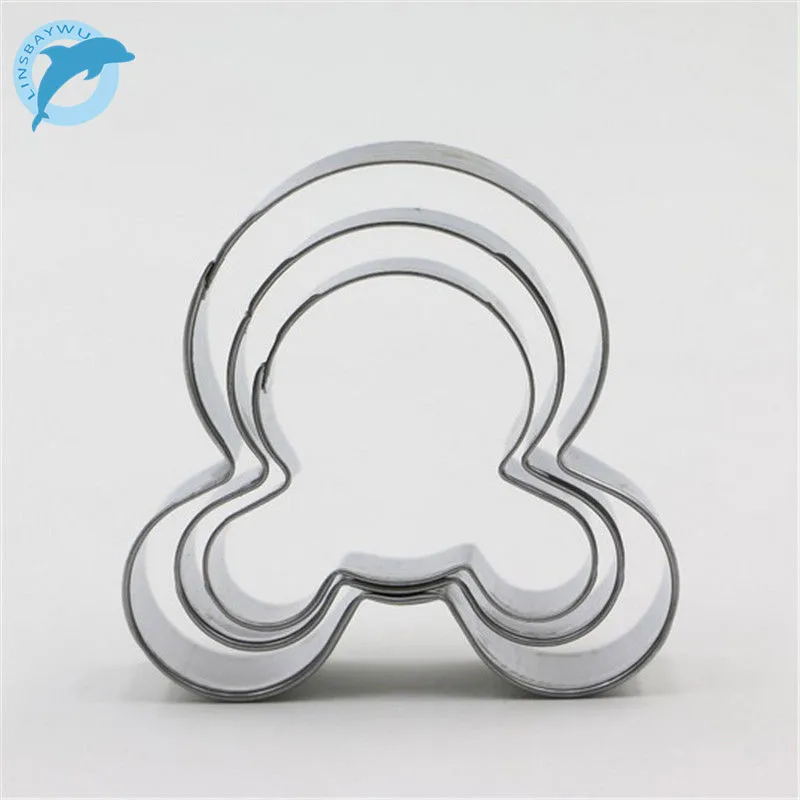 

LINSBAYWU 3pcs New Mouse Stainless Cookies Cutter Mold Cake Biscuit Baking Craft Mould
