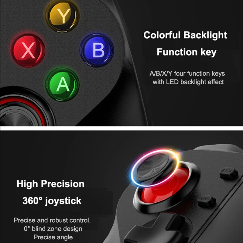 Sovawin PUBG Controller Mobile Controller For iPhone Gamepad Bluetooth Android Wireless Joystick Plug and Play with Phone Holder