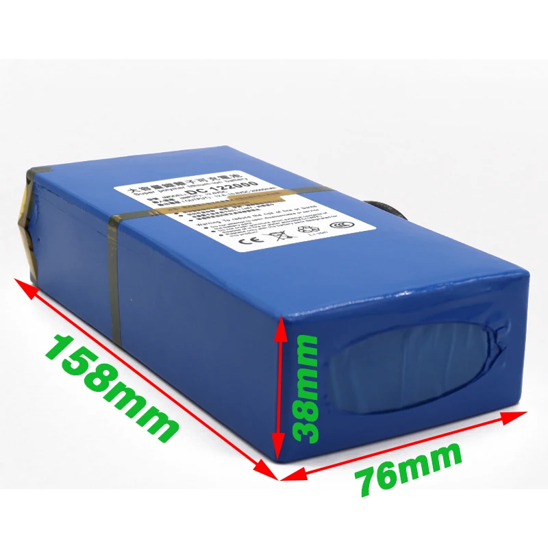 Высокое качество супер перезаряжаемый портативный 12v 20000mAh литий-ионный аккумулятор DC 12,6 V 20Ah аккумулятор с европейской вилкой