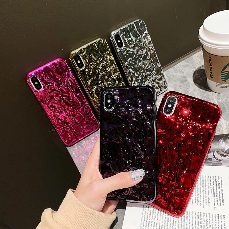 3D чехол для телефона из оловянной фольги iPhone 6 S 7 8 Plus Металлический Золотой