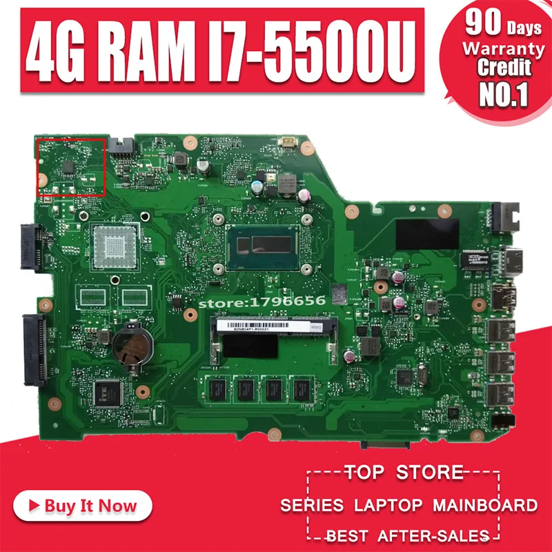 SAMXINNO X751LA Laptop motherboard For Asus X751LAB Test original mainboard 90NB04P1-R00090 4G RAM I7-5500U | Компьютеры и офис