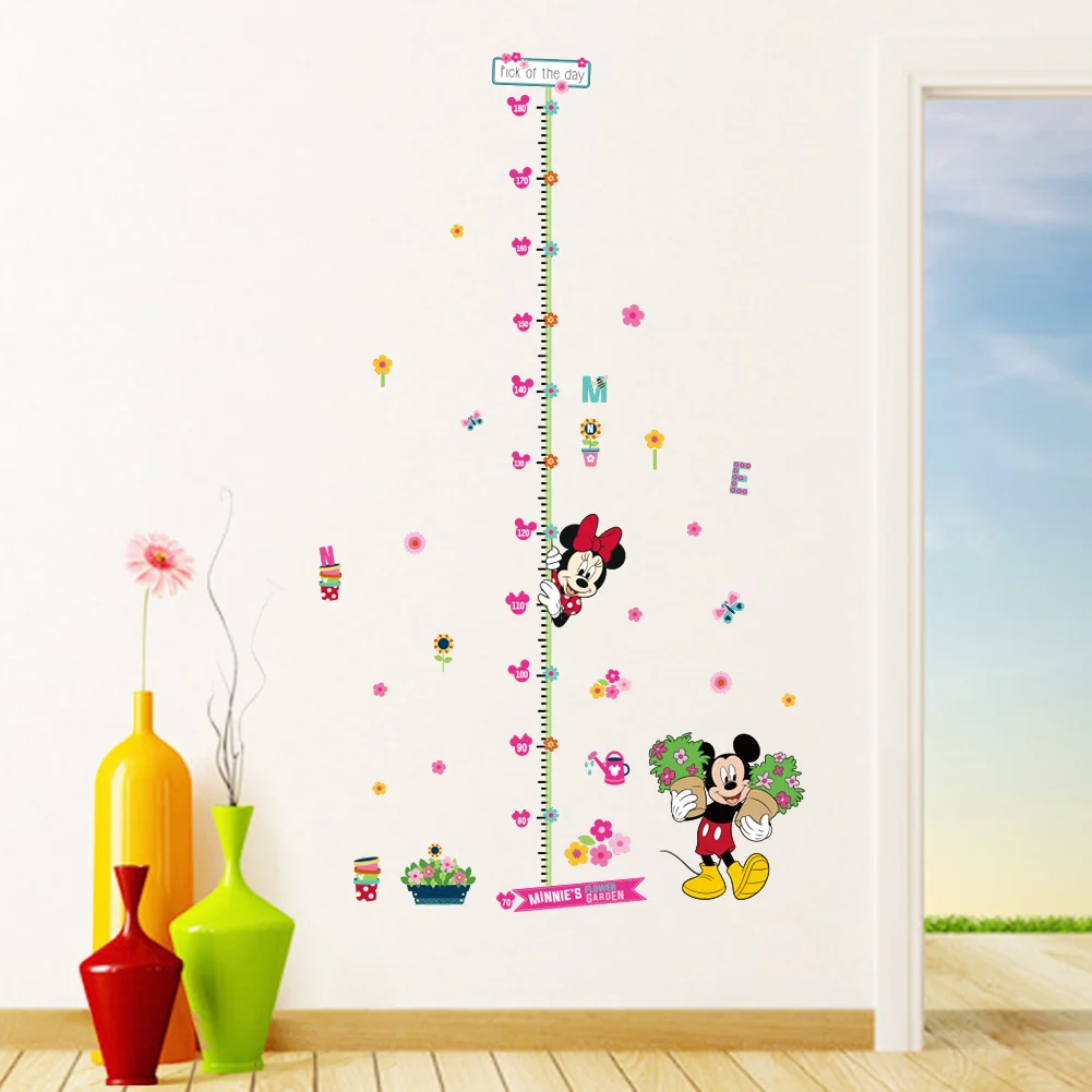 minnie mickey growth chart wall stickers for kids room growth chart decal