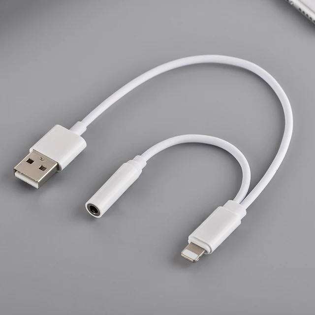 Charging Cable and Lighting to 3.5mm Headphone Adapter for iPhone 7 Aux