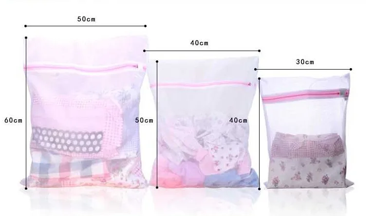 3 Sizes Zippered Mesh Laundry Wash Bags for Delicates Lingerie Socks Underwear