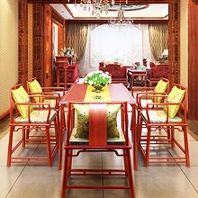 6 Seats Rosewood Rectangle Table Living Room Coffee Tea Solid Wood Desk Office Conference Board New Classical Fashion Furniture