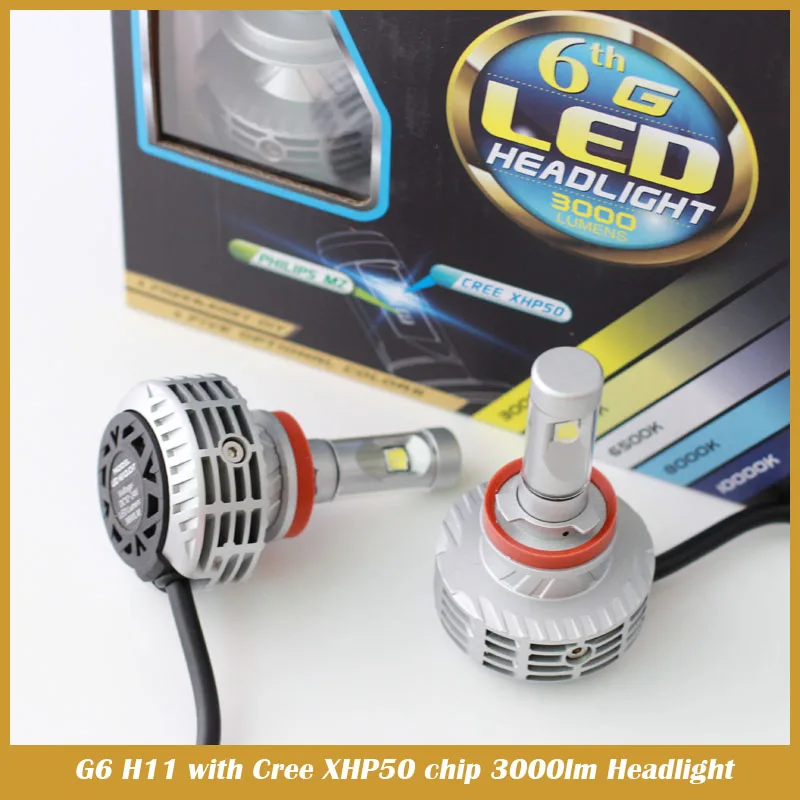 

No Error 6th 60W H11 H8 Led Headlight Conversion Kit Bulbs Driving Super Bright