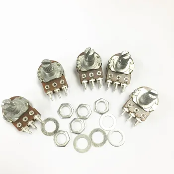 

Free Shipping 50pcs Potentiometer Pot WH148 B500K 500K Linear shaft 15mm 6pin