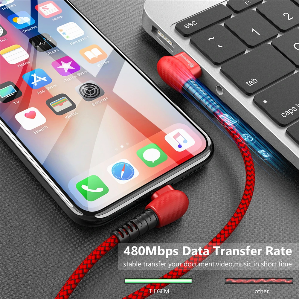 TIEGEM USB кабель для iPhone X XS MAX XR 8 7 6 5 6s S usb type C кабель зарядное устройство Micro USB кабель кабели для мобильных телефонов