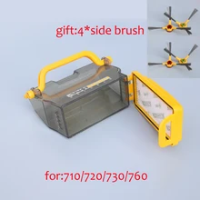 1 шт. пылеуловительная камера+ 4* Запасные Боковые Щетки Для Ecovacs Deebot Deeboo 710 715 720 730 760 D73 D76 D77 Запчасти для робота-пылесоса