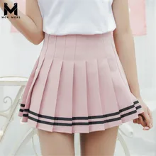 Лидер продаж, летняя Женская Новинка, для колледжа, высокая талия, тонкая короткая юбка, модная брендовая Повседневная однотонная Хлопковая женская юбка