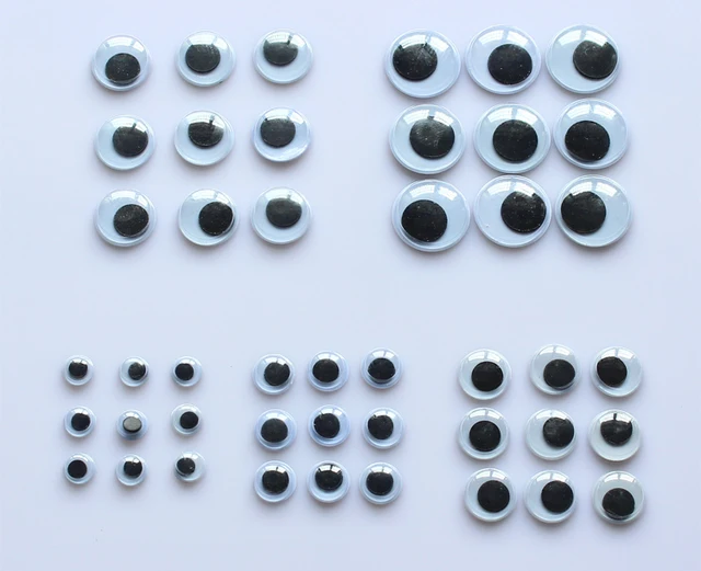 Plastic eye with self adhesive 500pcs/lot(mix 5 sizes.),Wiggle Eyes