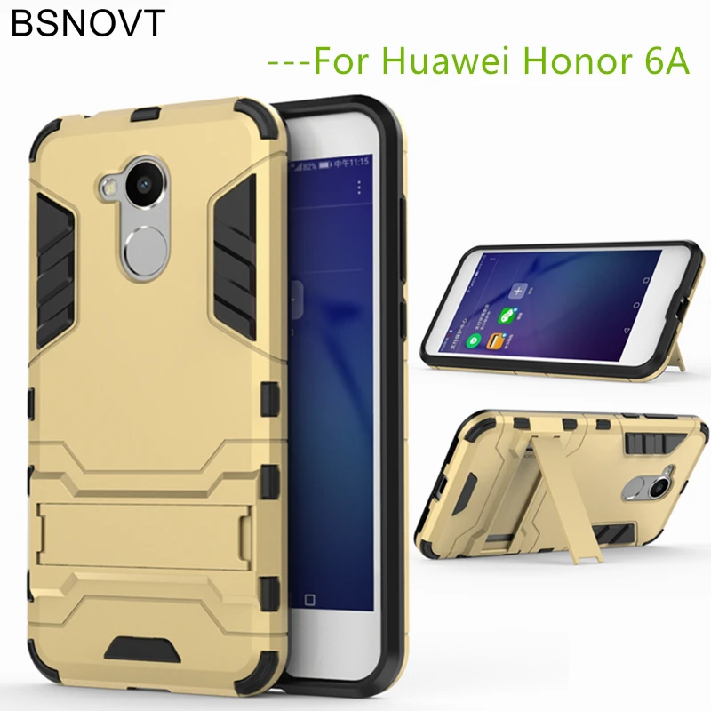 

BSNOVT For Huawei Honor 6A Cover 5.0" Soft Rubber + Plastic Kickstand Case For Huawei Honor 6A Case Honor 6a DLI-TL20 DLI-AL10