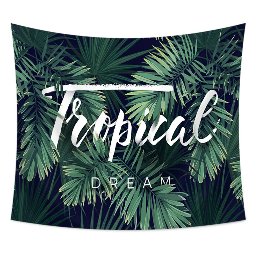 

Nordic Trapical Plant Print Tapestry Polyester Material Wall Hanging Machine Washable HD Print Decor for Home Multipurpose