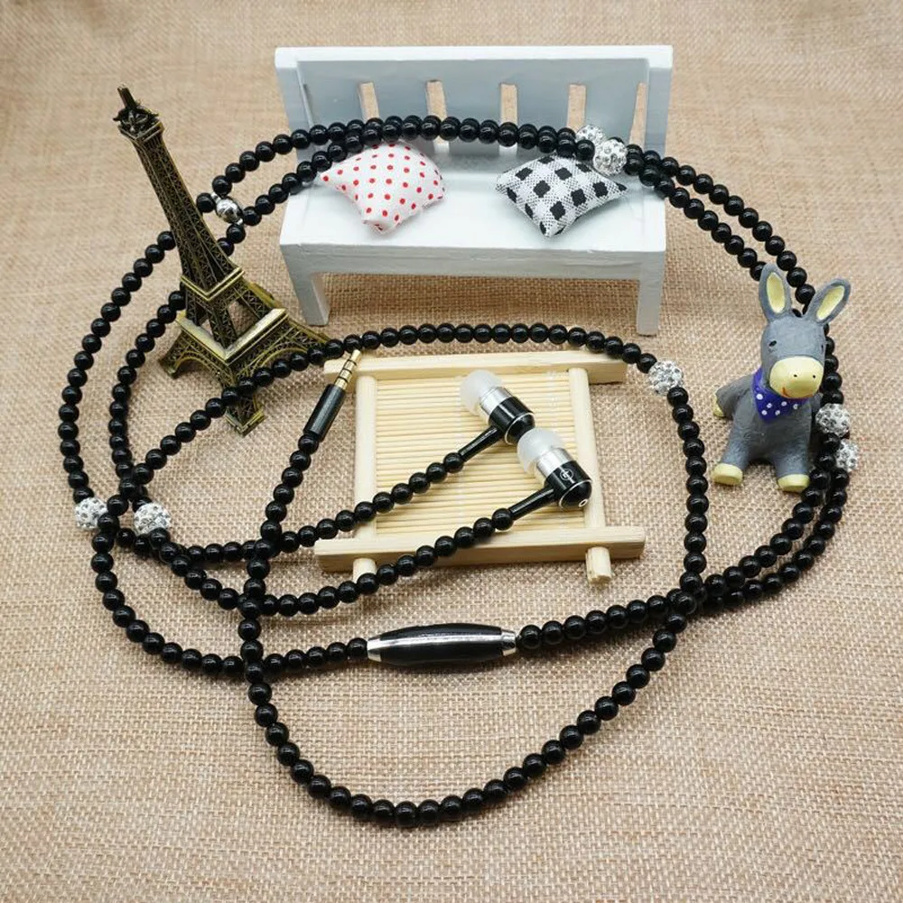 

Yangmaile 3.5mm In ear Stereo Pearl Necklace in-ear Headset Super Bass Music Earphone Earbuds Professional Earphone Bass z6