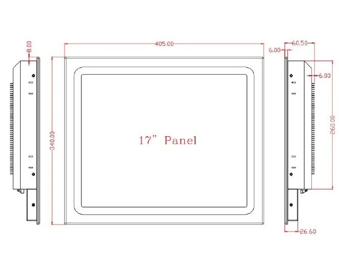  17 pulgadas industrial fanless panel PC núcleo i5-4200U/4 GB RAM/500 GB HDD 4COM/4USB/GLAN sin vent