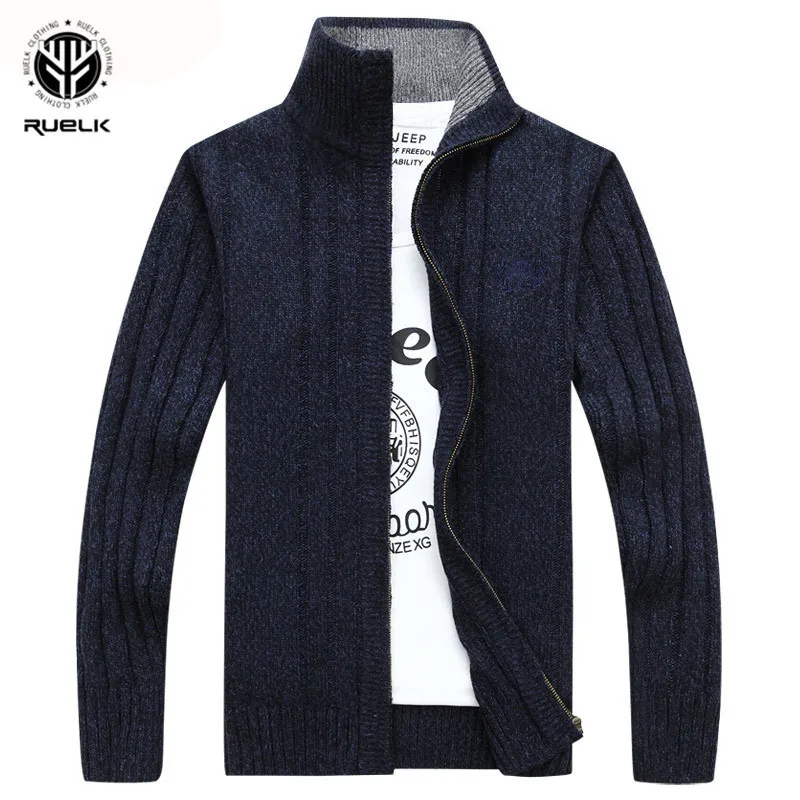RUELK 2018 Sweater Men Autumn Winter Wool Thick Male Cardigan 2018 Fashion Brand Clothing Outwear Knitting Sweter Hombre M-