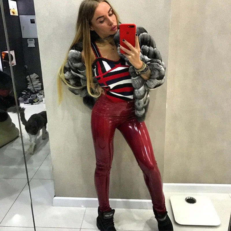 New Hot Women Leather Pants Female Pu 