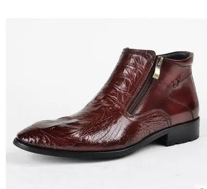 Платье кожаные туфли с узором «крокодиловая кожа» кожаные ботильоны обувь на молнии мужские туфли кожаные туфли ботинки «мартенс»