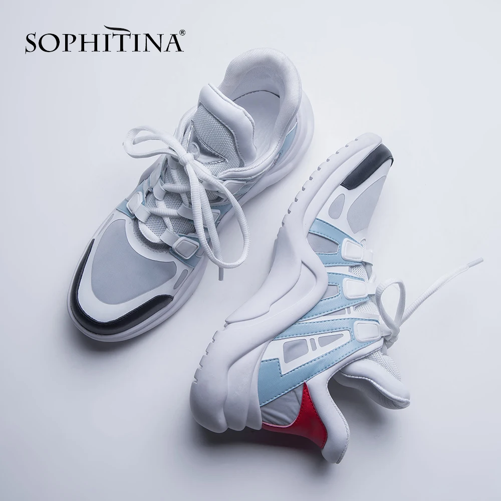 

SOPHITINA Stylish Round Toe Ladies Sneakers Casual Round Toe Lace-Up Movement Shoes Design Autumn Outside Women's Sneakers MO233