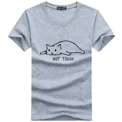 Модная мужская футболка с коротким рукавом топы хипстер Забавный ленивый кот без клея принт аниме футболка смешные футболки принт