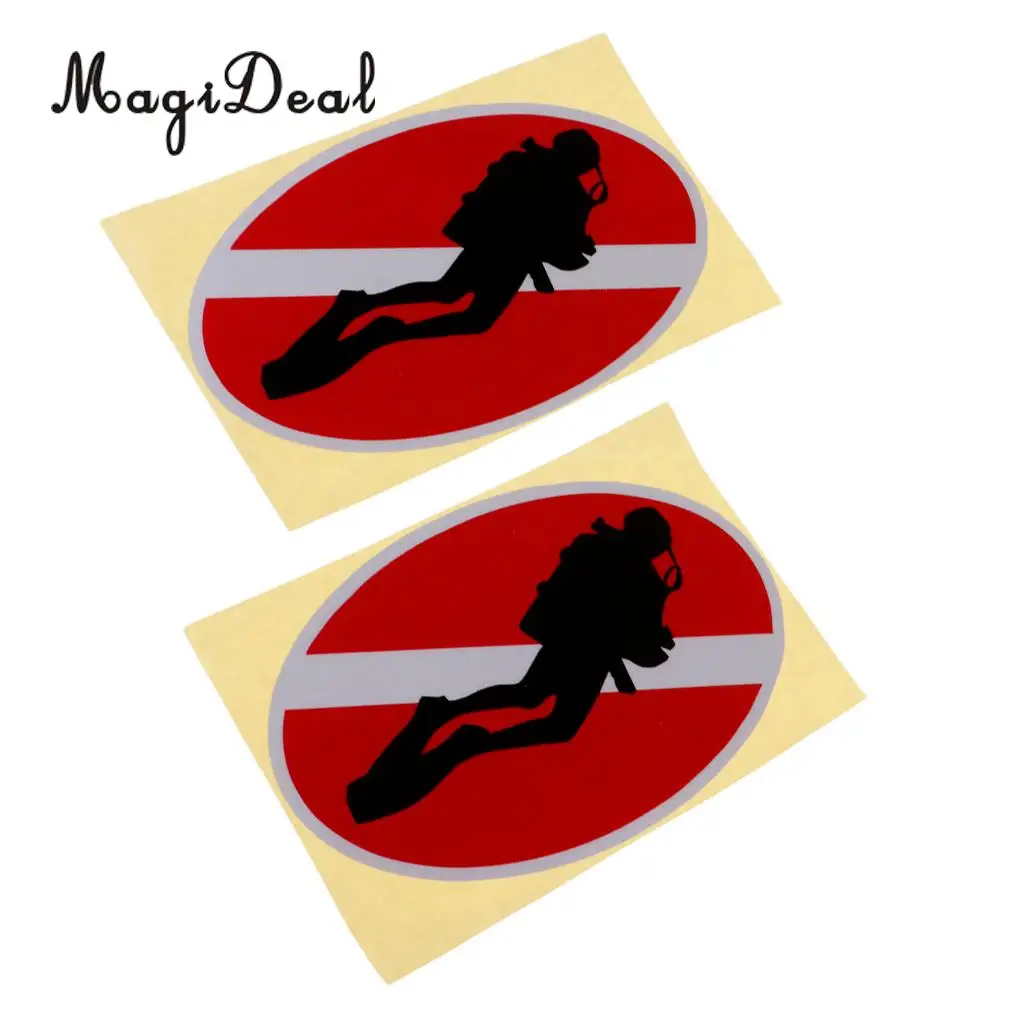 2 Pieces Reflective Adhesive Waterproof Scuba Diving Diver Kayak Fishing Sticker Decal for Dive Tank Cylinder, Flippers